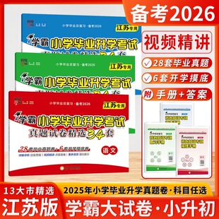 2026春小学学霸小学毕业升学考试真题试卷精选34套小学通用小升初预备班真题测试检测卷语文数学英语开学考试分班全套精编必刷卷