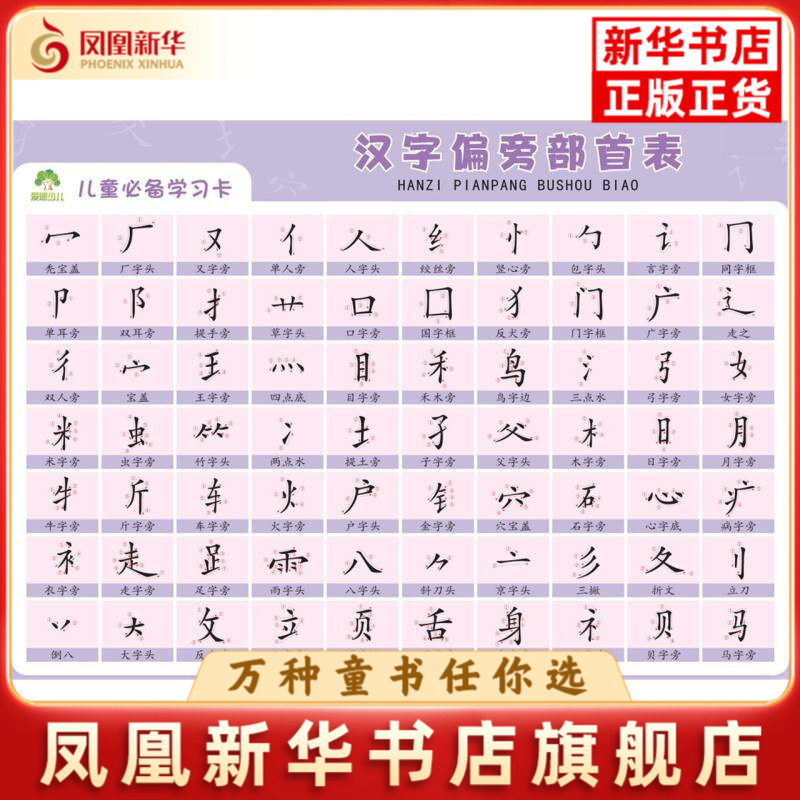 汉字偏旁部首-儿童必备学习卡爱德少儿其它儿童读物浙江古籍出版社凤凰新华书店旗舰店图片