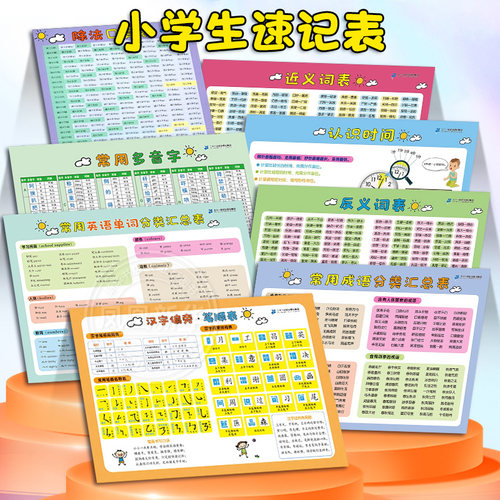 小学生速记表小学数学公式汇总表