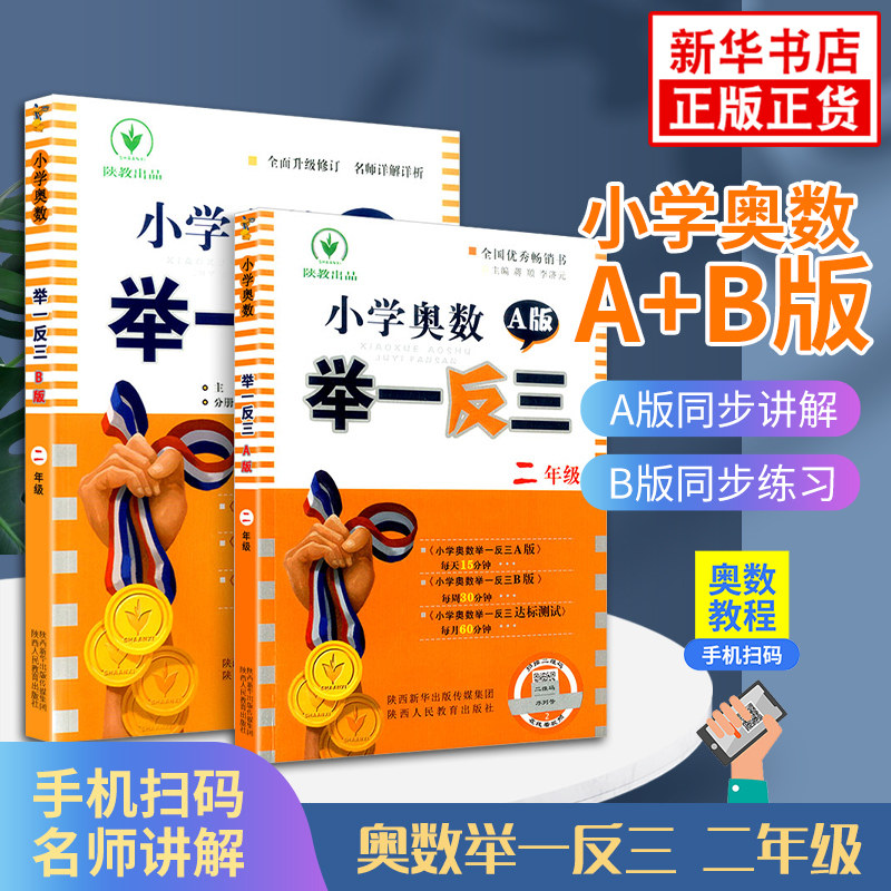 3小学奥数举一反三二年级 A版+B版 小学数学思维训练天天练 二年级奥数题数学思维训练奥数课程 A版教材+B版同步训练 2年级暑假作业