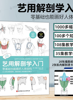 【赠肌肉解刨透卡】艺用解剖学入门 SAPPI的人体绘图 枫书坊 李瑞恩 基础也能画好人体结构 从骨骼到肌肉 人体构建认知框架