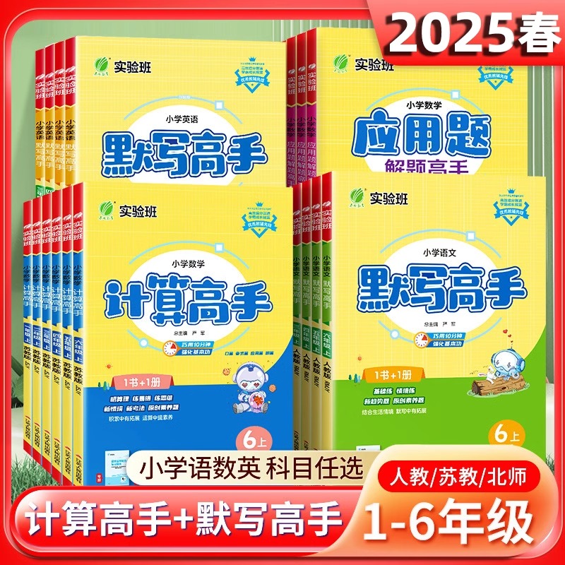 2025春实验班计算高手一二三四五六年级下册应用题解题高手默写高手语文数学英语江苏版人教版北师版同步专项训练练习题春雨正版