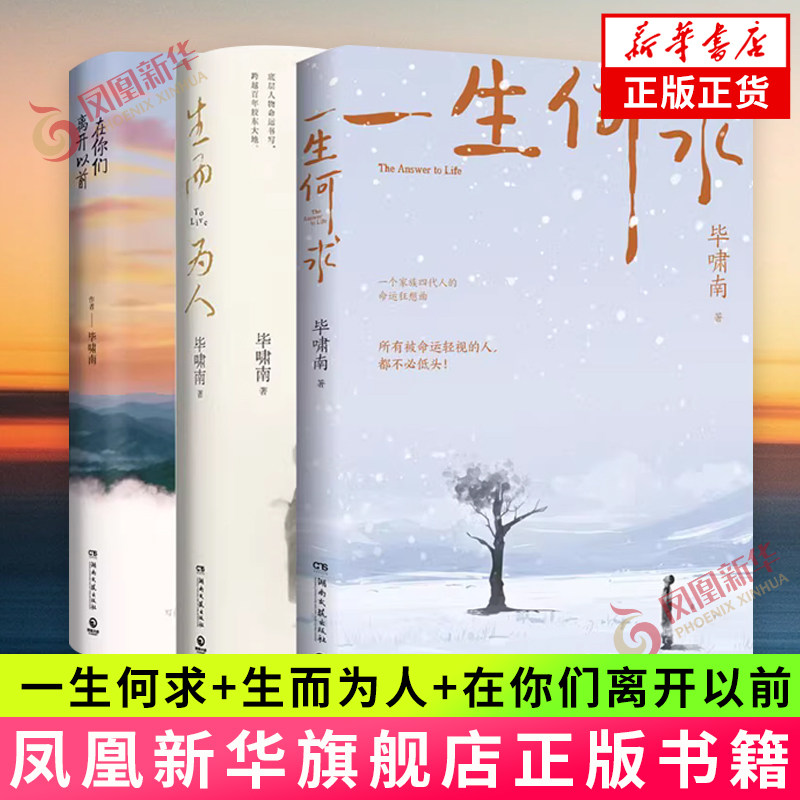 一生何求+生而为人+在你们离开以前 套装3册 毕啸南小说作品集 湖南文艺出版社 新华正版书籍