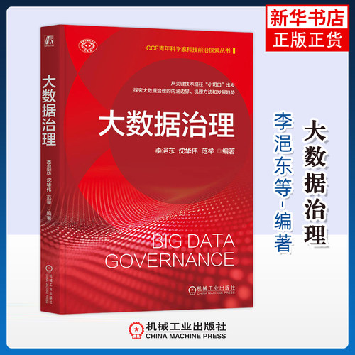 【凤凰新华书店旗舰店正版】大数据治理 李浥东 沈华伟 范举 数据治理 大数据 大数据分析 数据资产入表 机械工业出版社