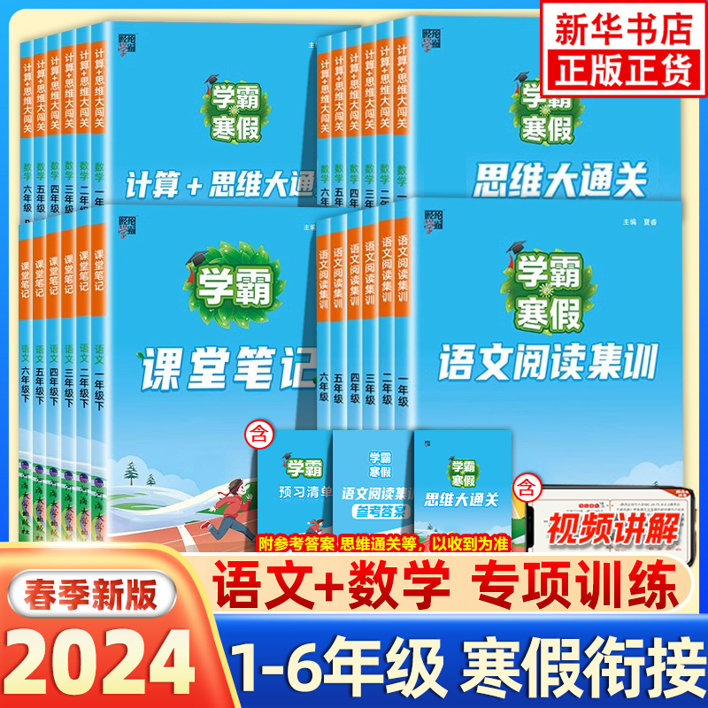 2024學霸的寒假銜接作業小學一二三四五六年級上下冊語文課堂筆記閱讀集訓數學計算思維題大通關人教北師江蘇教版同步訓練練習冊題_鳳凰新華書店旗艦店_書籍/雜志/報紙