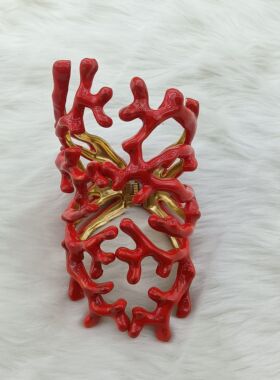 12欧美原单时尚潮流气质百搭精美网红简约个性珐琅彩滴油珊瑚手镯