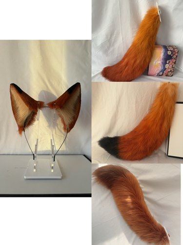 COS疯狂动物城尼克狐狐狸耳朵发箍狐狸尾巴手作兽耳兽尾定制