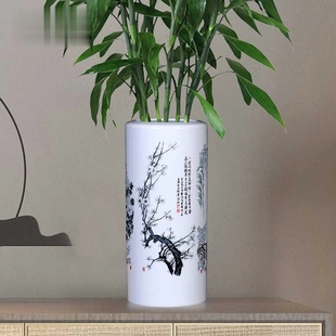 富贵竹大花瓶中式水养竹子鲜花餐桌家用客厅插花景德镇陶瓷器摆件