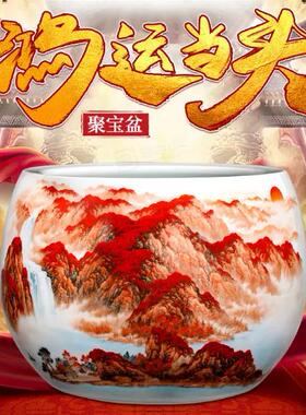 吴景存手作鸿运当头聚宝盆珍宝结缘景德镇手工陶瓷高白瓷家装摆件