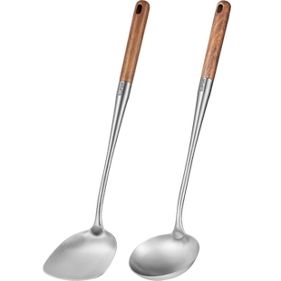 苏泊尔304不锈钢炒勺铲子厨师专用铲炒菜铲长柄汤勺家用厨具套装