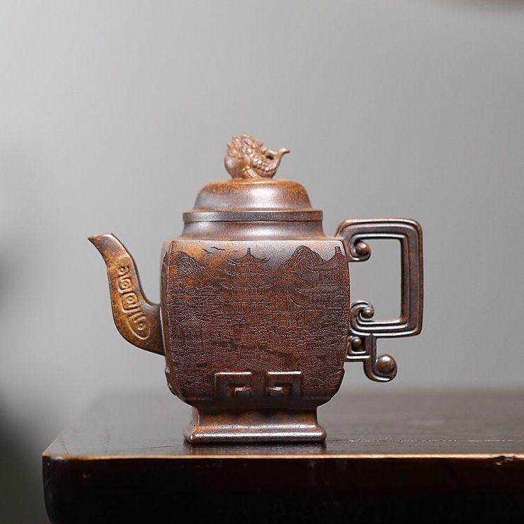 正宗宜兴四方如意壶紫砂壶