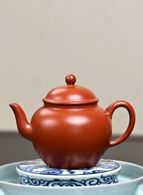 160毫升宜兴紫砂壶手工中式内推壶手工茶壶宫灯皱皮朱泥宫灯壶