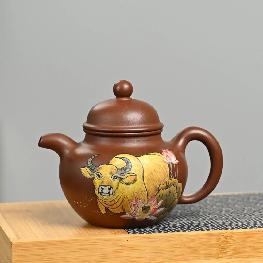宜兴原矿老紫泥300ml紫砂壶