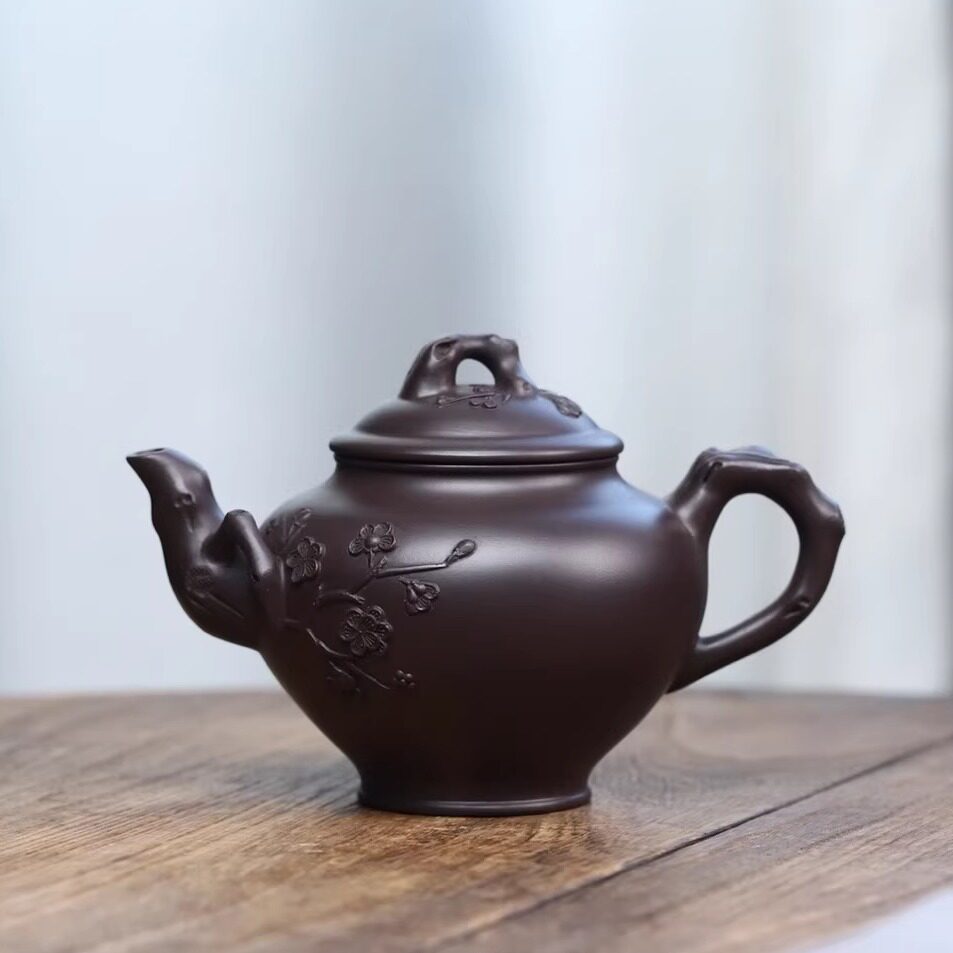紫泥梅报春壶泡茶壶王红娟紫砂壶