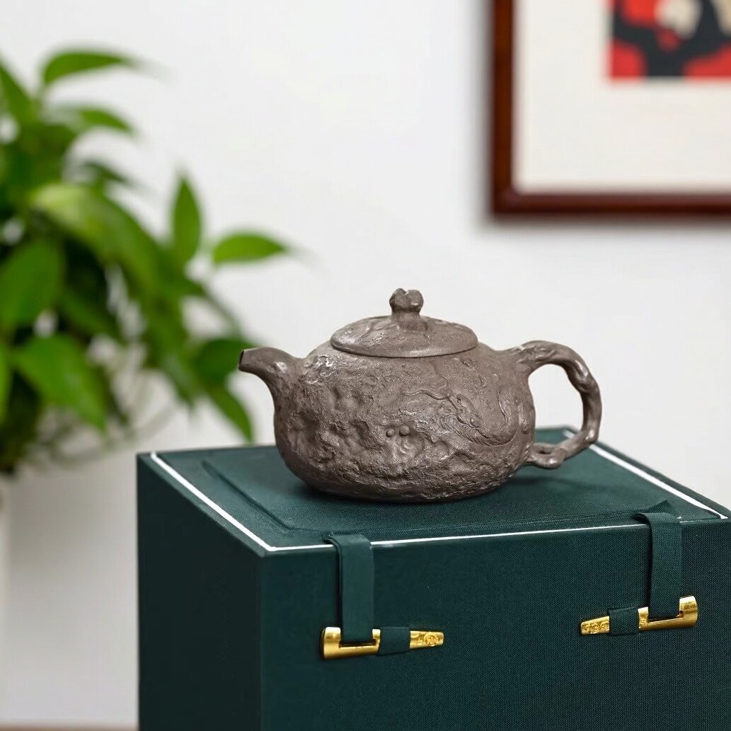 200毫升宜兴紫砂壶手工泡茶壶薄胎供春壶原矿青灰段隐龙供春壶