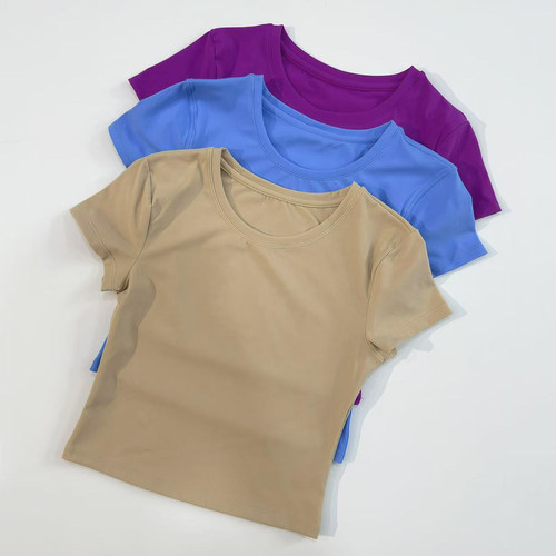 夏季薄款速干透气瑜伽短袖t恤