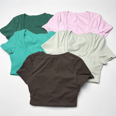 带胸垫短袖t恤女裸感睡衣夏季