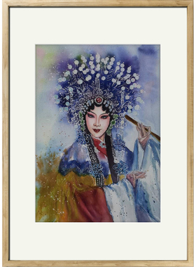 58x43cm纯手绘优秀水彩画 茶室办公室客厅收藏装饰画