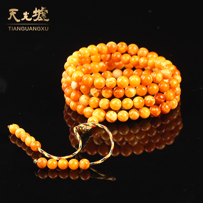 108手串蜜蠟佛珠手串蜜蠟手串108