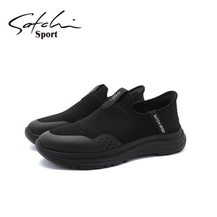 Satchi Sport/沙驰运动休闲男鞋懒人一脚蹬网面透气飞织运动鞋