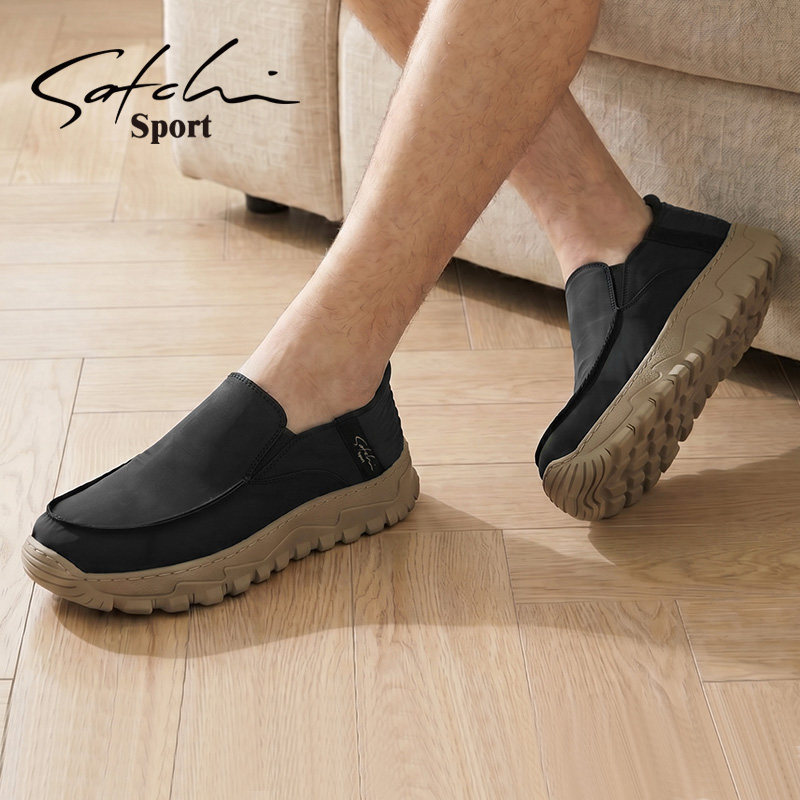 Satchi Sport/沙驰运动时尚透气软底男懒人一脚蹬乐福鞋商务休闲