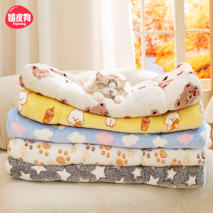 猫窝冬天保暖猫咪睡窝加厚宠物毛毯四季 过冬狗窝 通用小猫被窝冬季