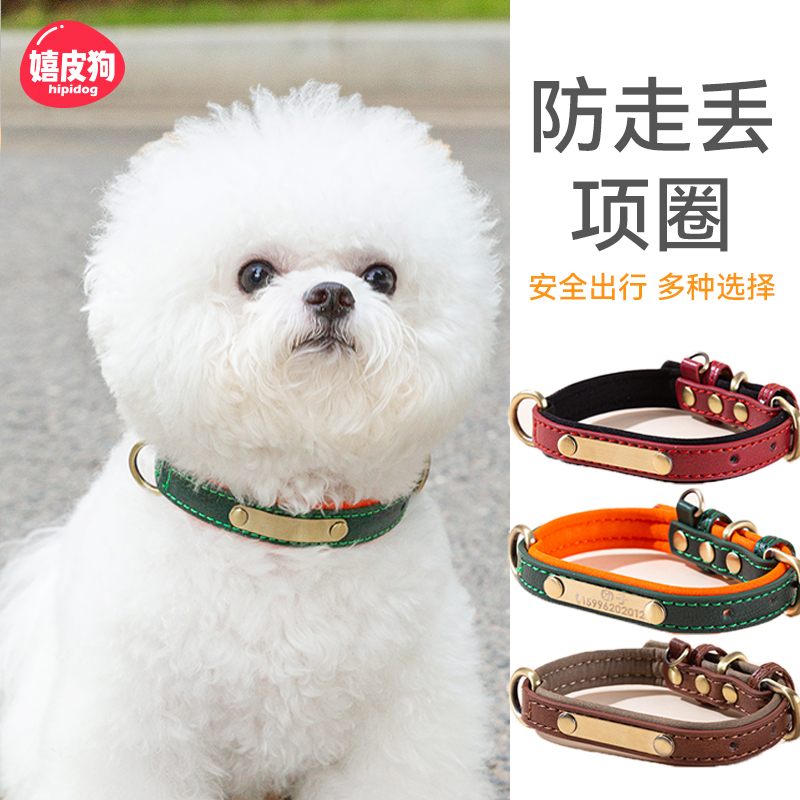 狗狗项圈刻字宠物脖圈防丢失小型中型犬铃铛颈圈项链脖套幼犬饰品