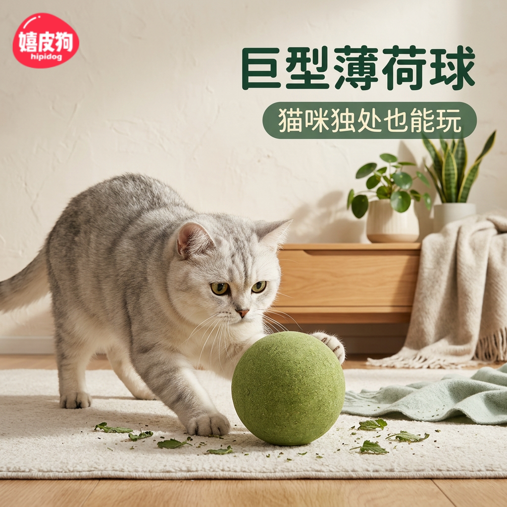 嬉皮狗巨型猫薄荷球猫咪玩具耐抓磨牙自嗨解闷滚球解压神器吐毛球