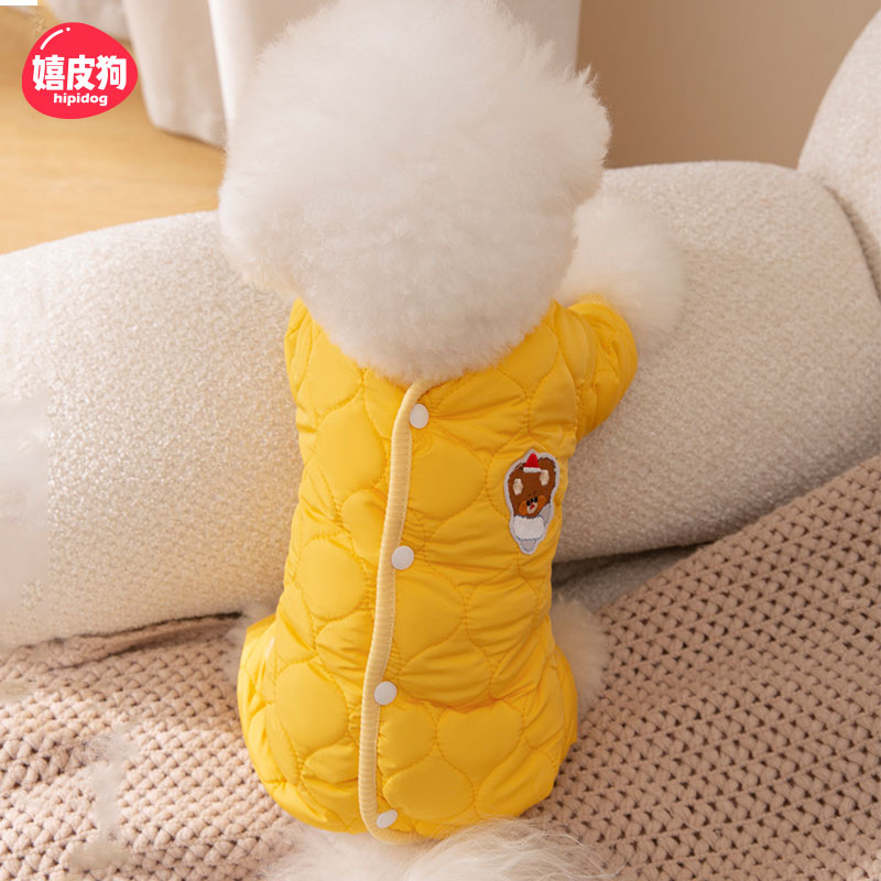 狗狗加绒冬天四脚衣服保暖
