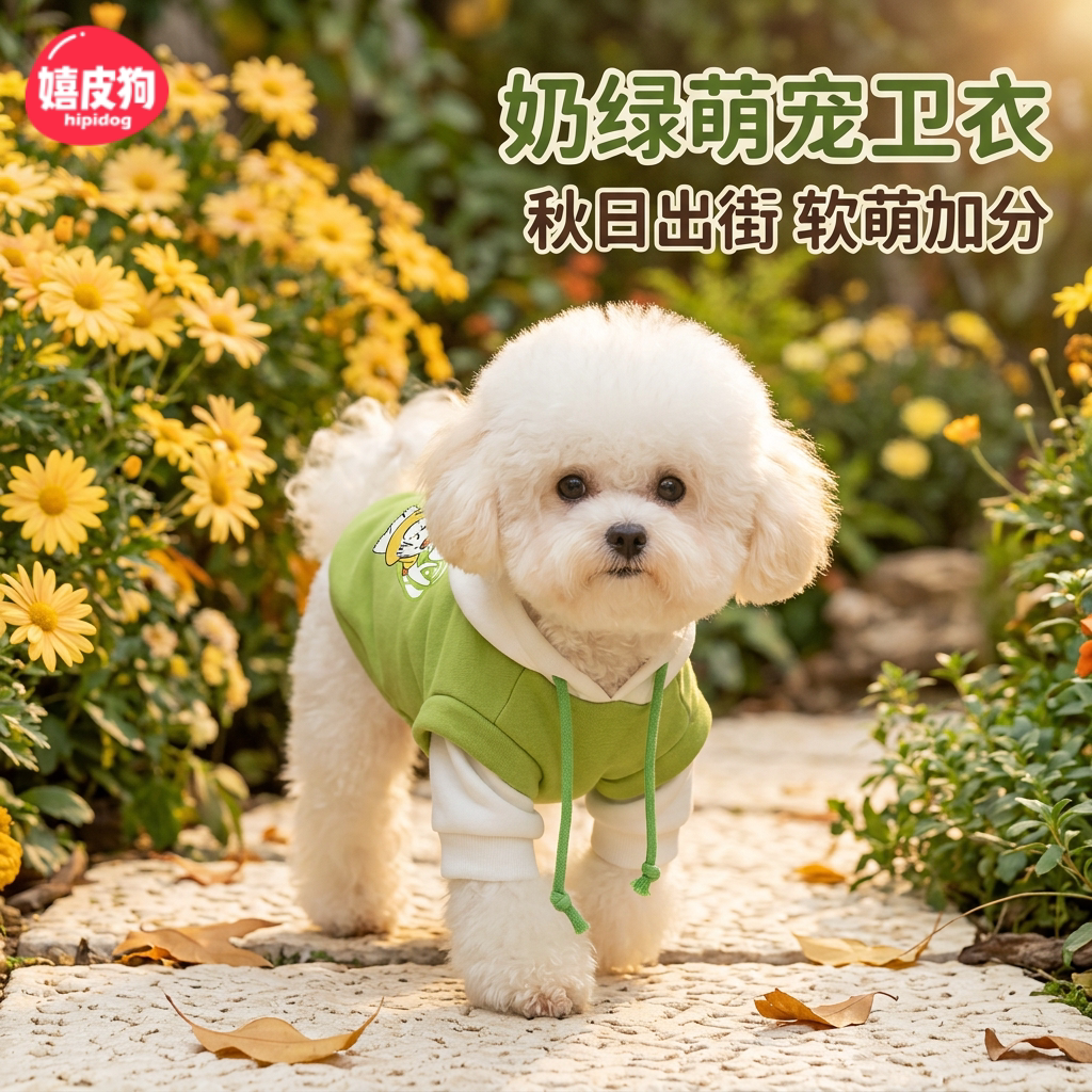 嬉皮狗衣服秋装卫衣小型犬泰迪比熊雪纳瑞幼犬连帽防掉毛狗狗衣服