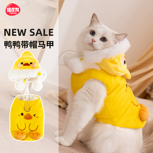 可爱搞笑搞怪小猫咪衣服冬天防掉毛德文布偶无毛猫宠物猫过冬棉衣
