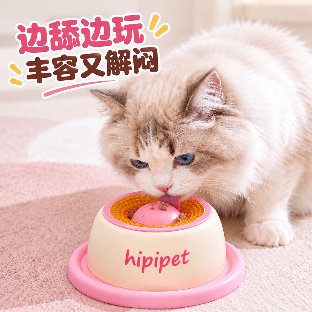 猫咪玩具丰容解闷舔舔盘小猫幼猫漏食球玩具宠物消耗体力解压神器