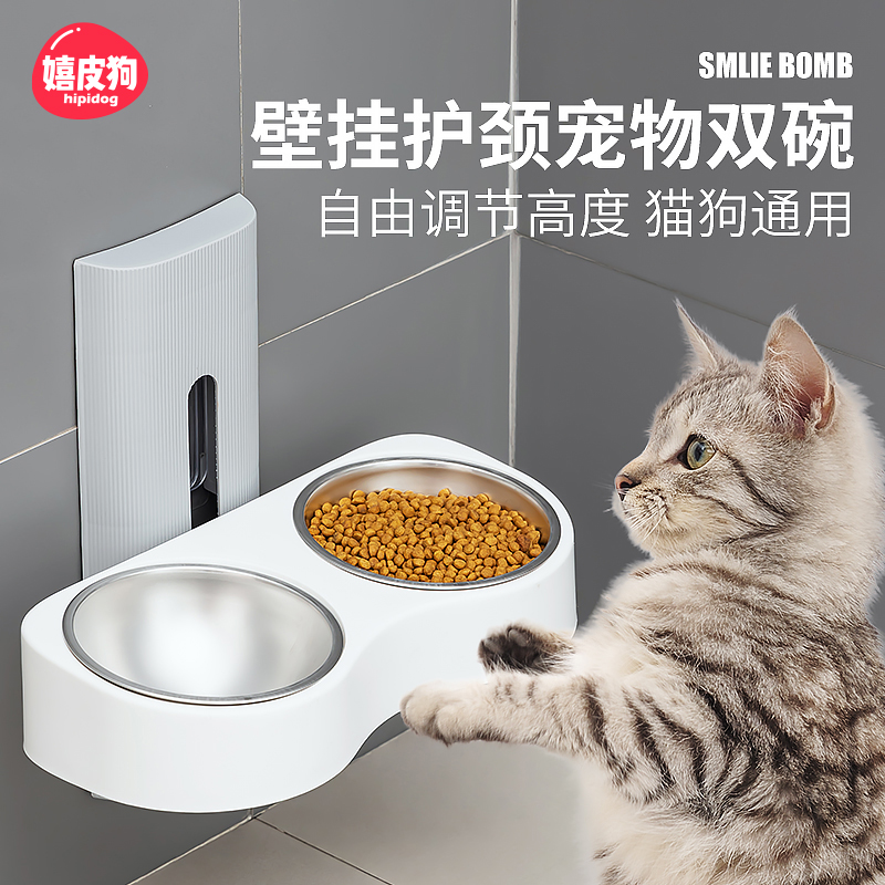 喂食器挂式猫咪饮水机狗狗自动喂食器水壶喝水食盆悬挂笼子宠物