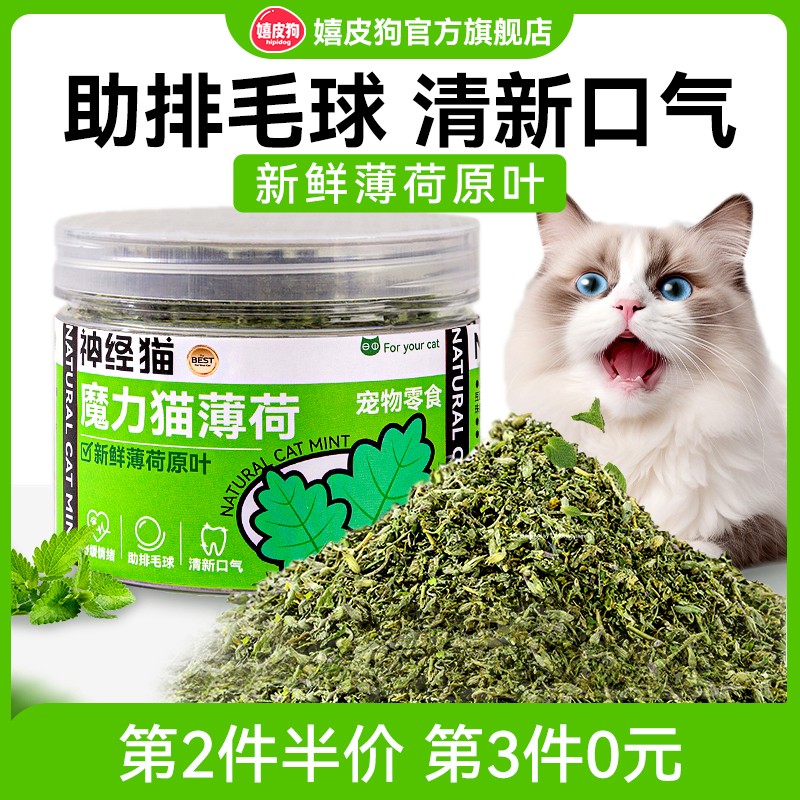 猫咪可食用猫薄荷罐装高纯度猫薄荷喝水猫草纯正天然猫薄荷粉零食-封面