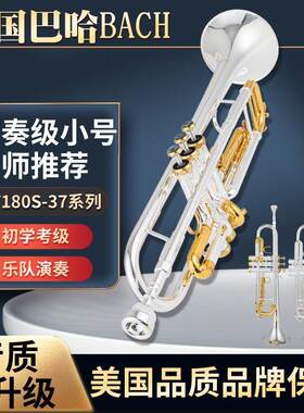 巴哈小号乐器金铜镀银降Bb调三音初学检定考试专业演奏
