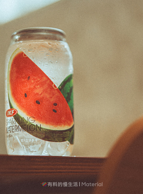 韩国进口OKF夏日冰爽西瓜气泡水饮料果味汽水罐装