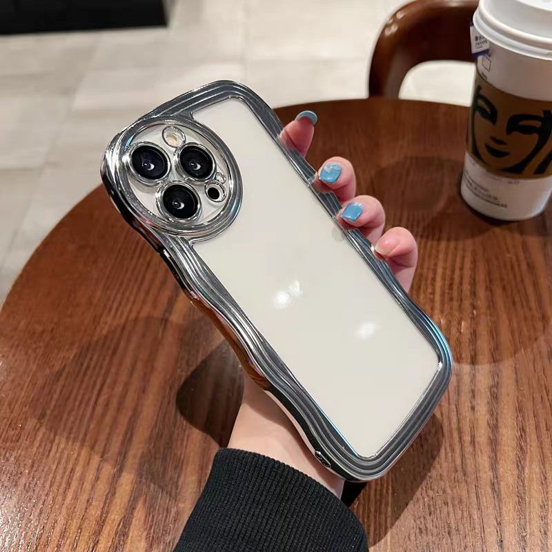电镀大波浪一体玻璃镜头膜iPhone14Promax防尘网苹果13全包摄像头11Pro透明12手机壳xs椭圆镜头保护xr高级感d