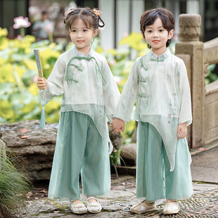 小池儿童诗歌朗诵演出服游子吟诗歌里的春天学生改良汉服诗意江南