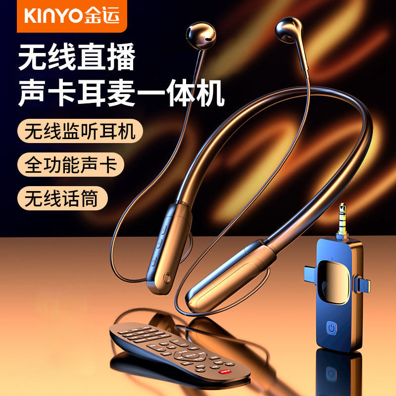 声卡唱歌直播专用设备全套主播自带耳机一体麦克风二合一2024户外