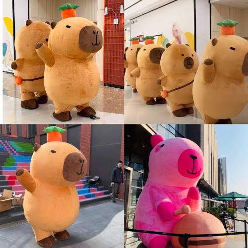 充气卡皮巴拉卡通人偶服装
