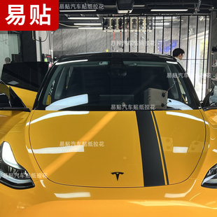 适用于特斯拉拉花MODEL3 MODELY MODELS机盖侧裙改装车贴汽车贴纸