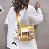 卡通帆布小包包2021新款 潮日系古着感小清新斜挎包校园软妹手机包