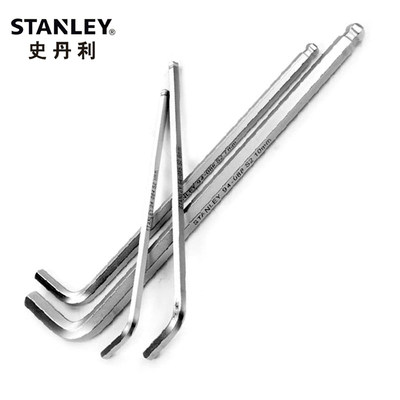 美国STANLEY史丹利工具公制加长球头内六角扳手1.5-10mmL型六角匙