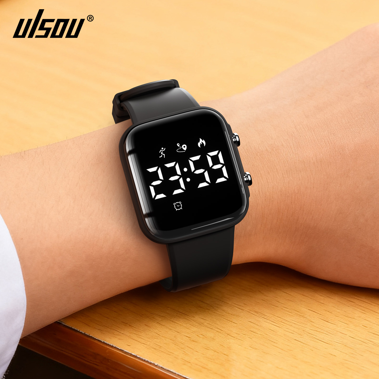ulsou方形磁吸充电初高中手表