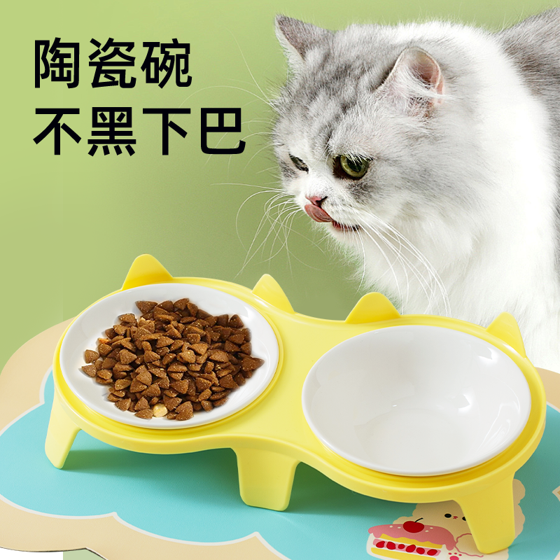 安纯马卡龙陶瓷碗配奶兔餐垫