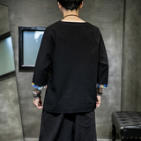 风夏天新款男士宽松大码刺绣休闲七分短袖T恤219-2-8880-P30，男装T恤，星座219-2