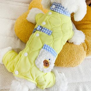 多哥25新款宠物加厚四脚棉衣冬款狗衣服泰迪比熊博美包肚母狗棉服