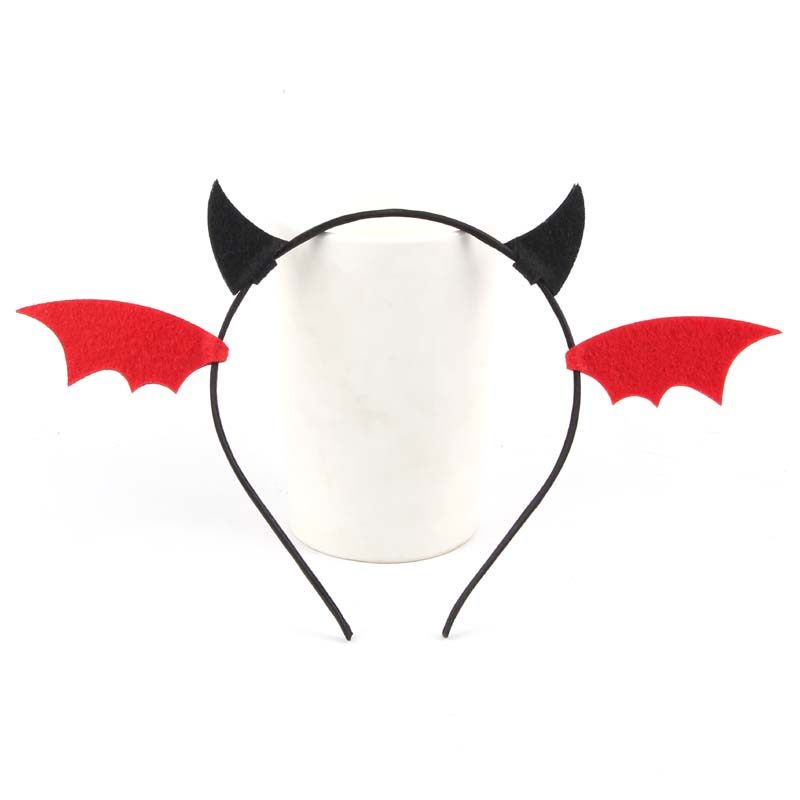 万圣节日装扮头饰卡通恶魔角头箍天使翅膀发卡可爱小牛角发箍发饰