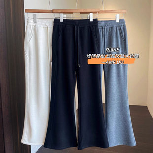 女秋冬新款 AMR 型～显腿长加绒加厚保暖高腰微喇阔腿裤 火爆裤
