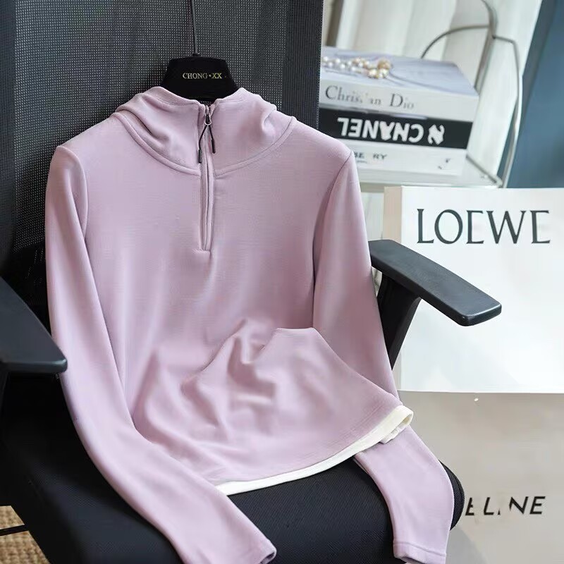 燕小麦温暖担当！Lu家羊绒拉链连帽卫衣厚款秋冬保暖慵懒叠穿绒衫